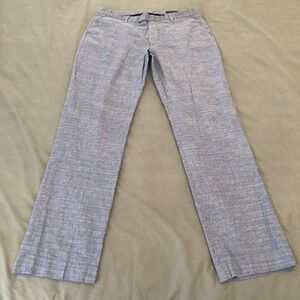 Fairlane Pants Mens 36x34 Light Blue Chambray Chino Stretch Straight Leg Casual